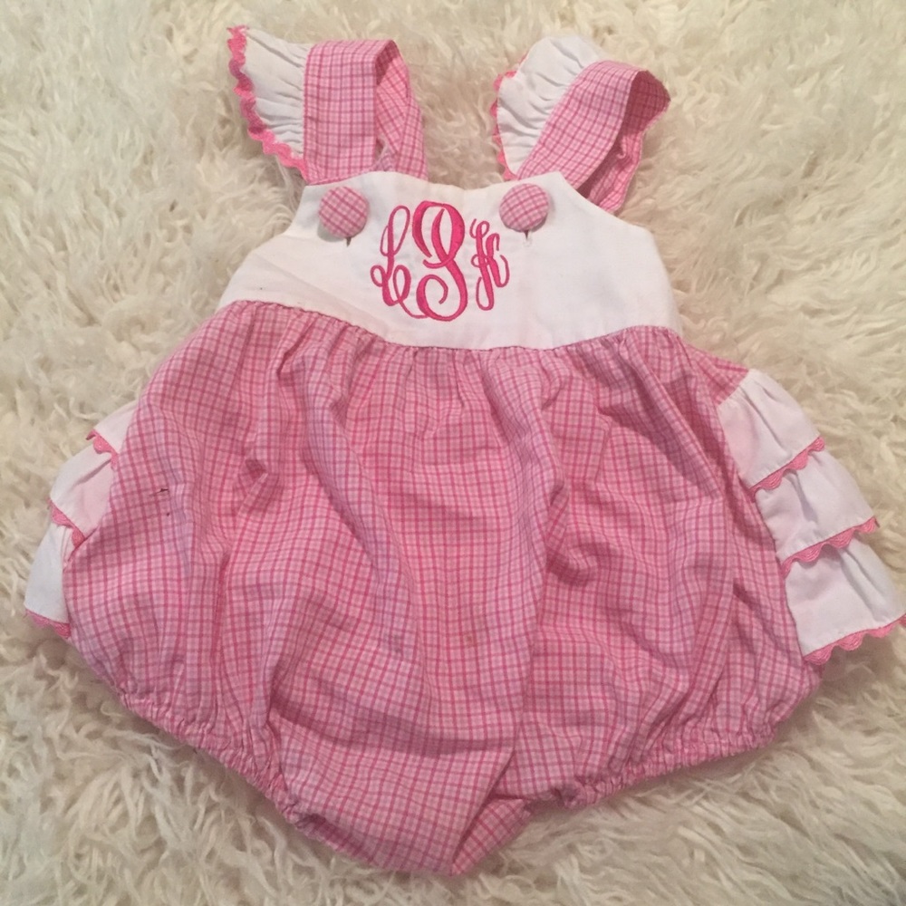 Boutique } pink ruffled one piece